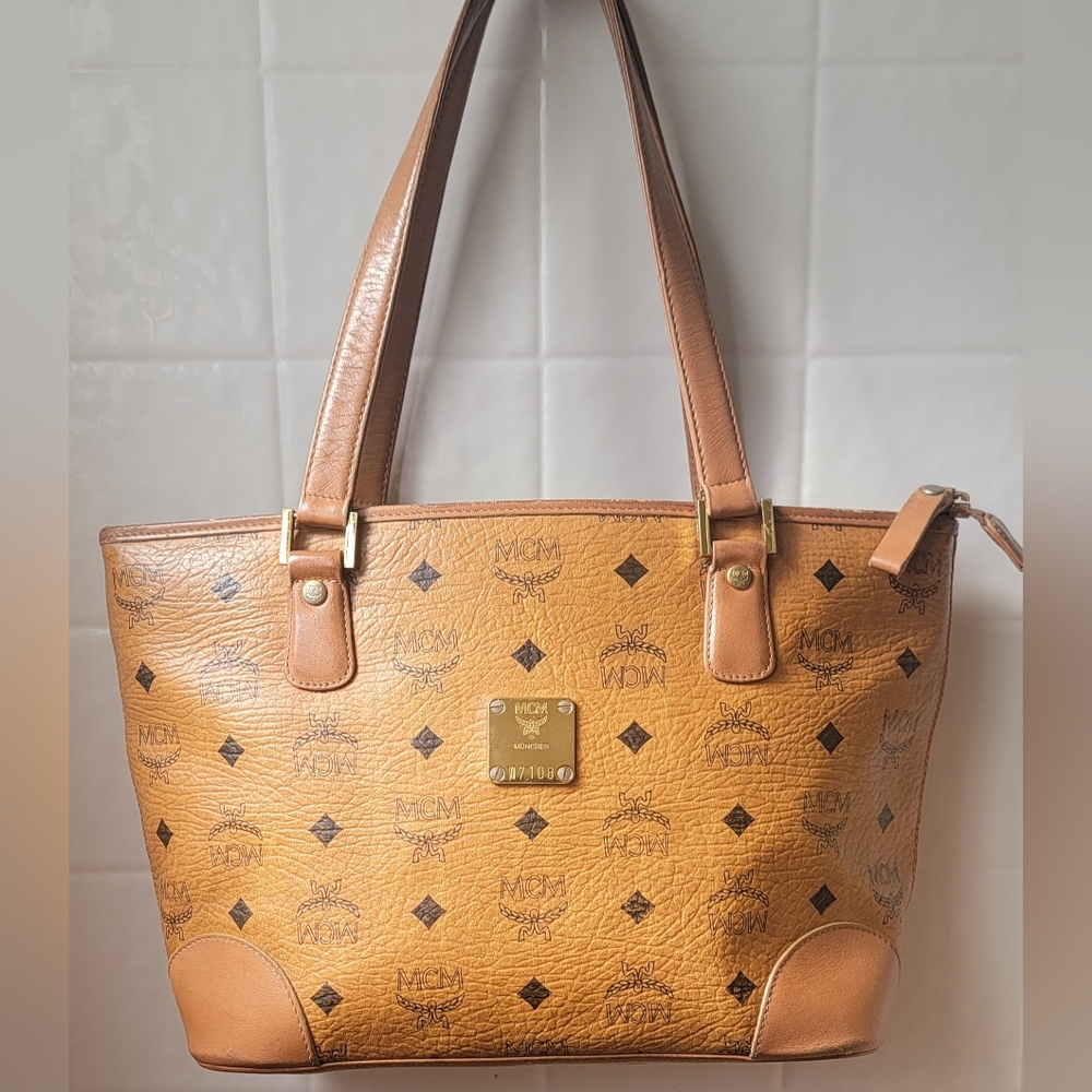 MCM Tan and Brown Tote Bag